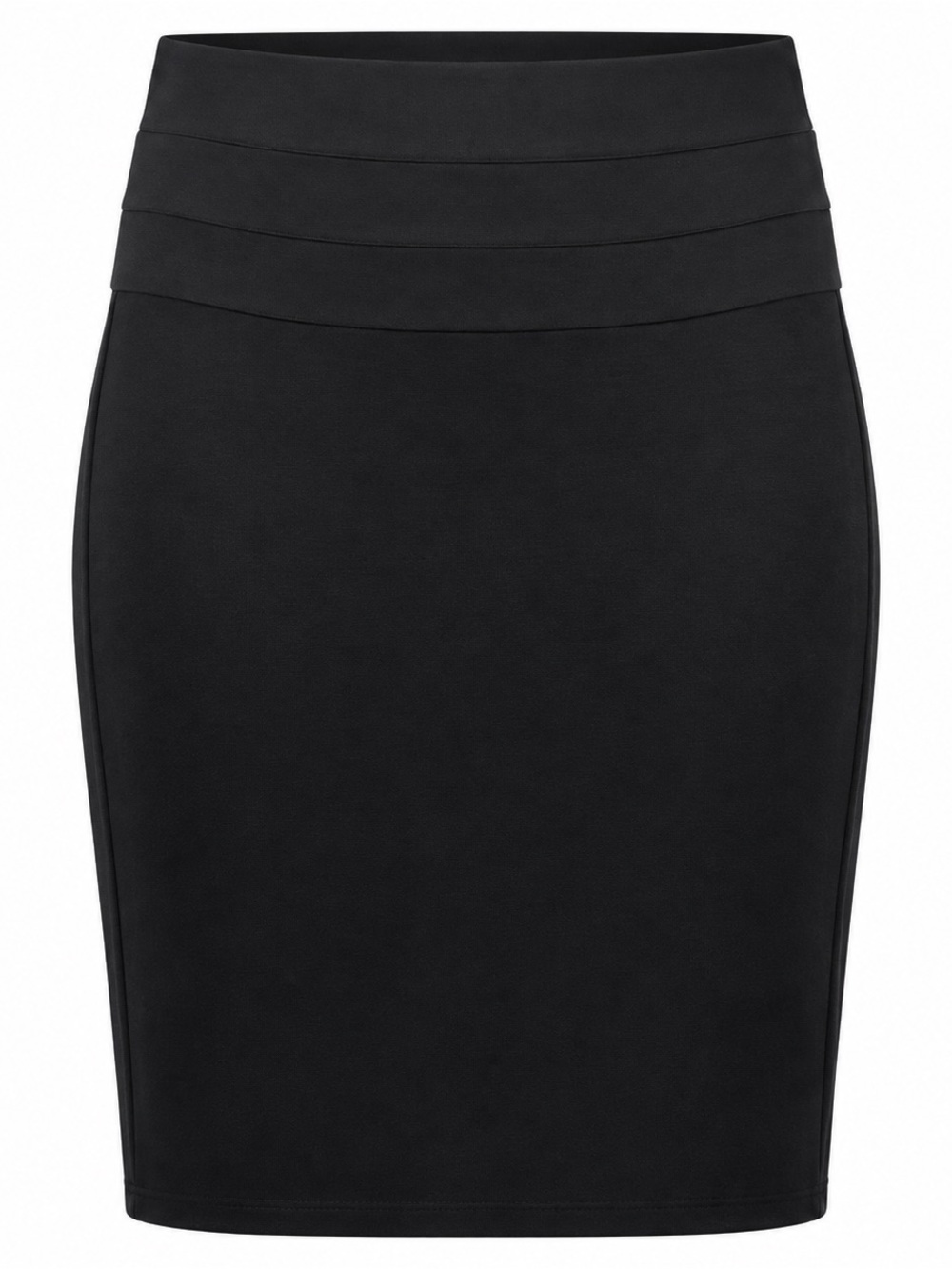 Max Studio Black Ponte Pencil Skirt Wide Waistband Small